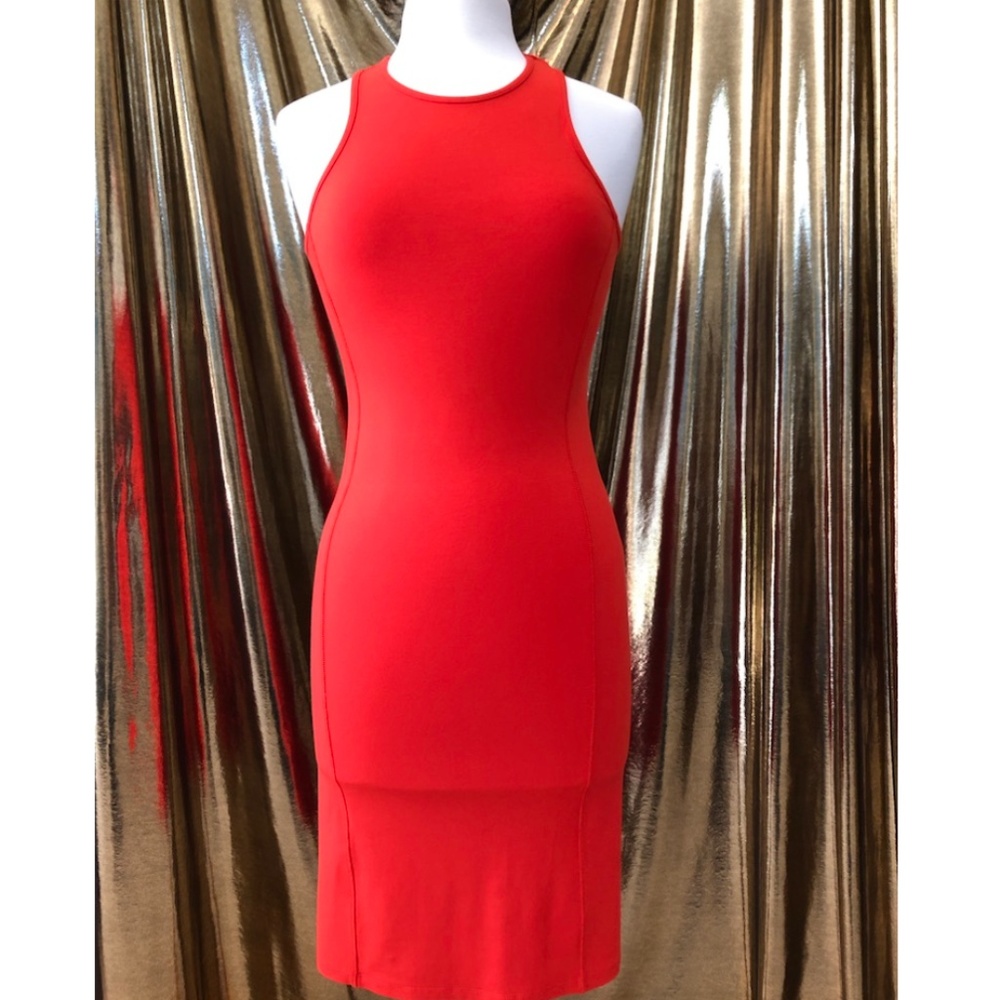 Body Con Sleeveless Stretch Sheath Dress Sz L